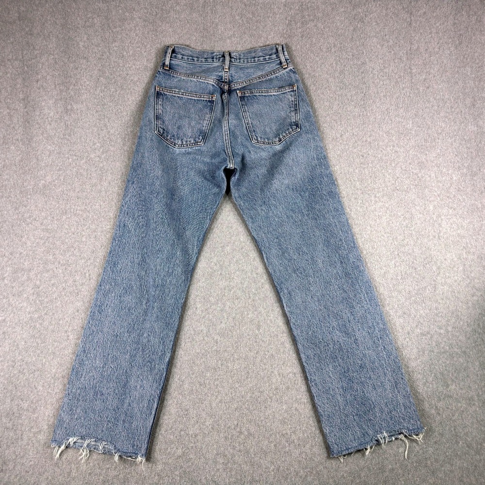 AGOLDE‎ Jeans 90's High Rise Pinch Waist Straight Button Fly 24 Raw Hem 26" - Picture 4 of 13